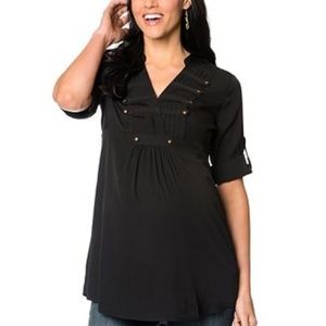 Motherhood Maternity Military Tunic in Black